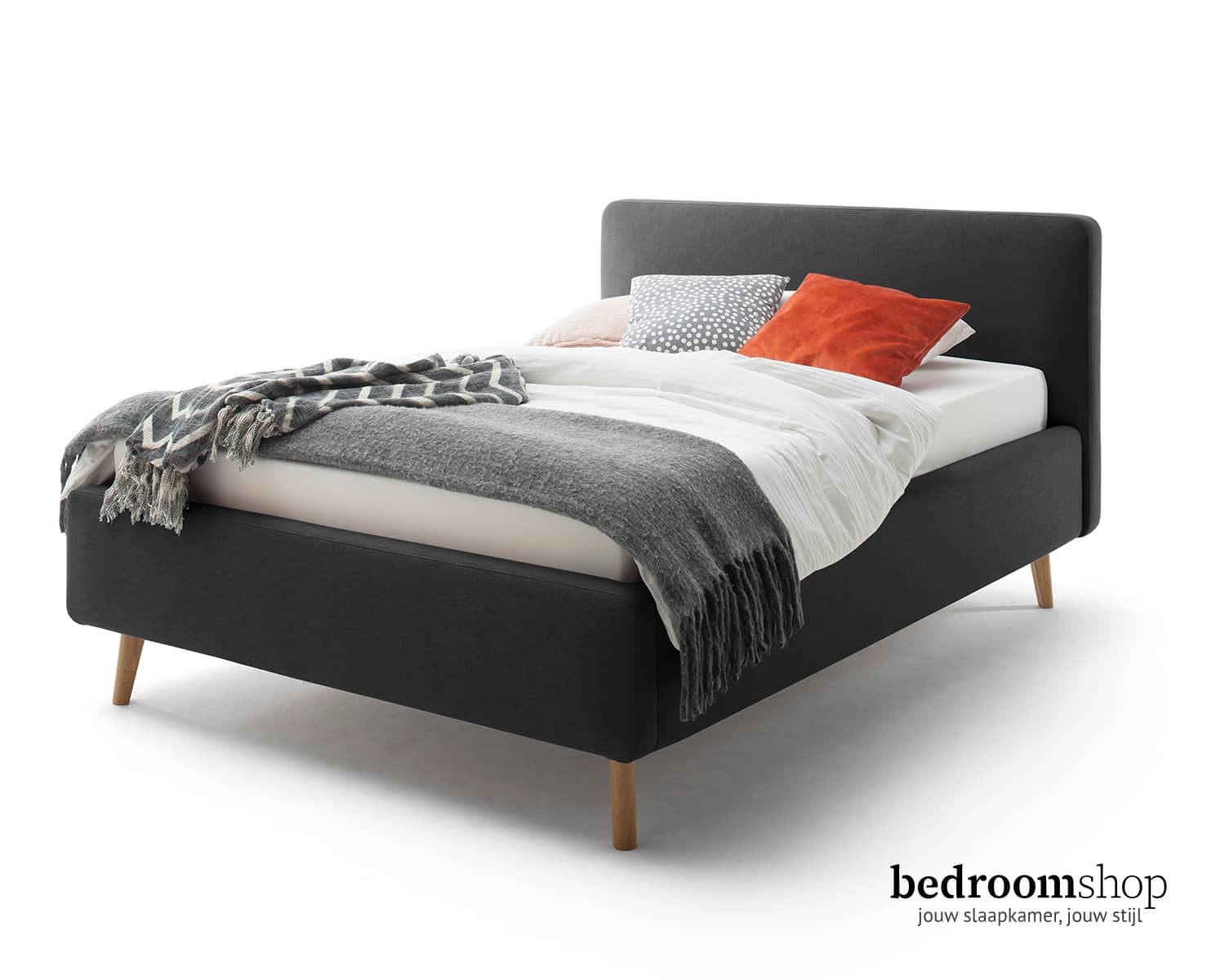 Bed antraciet 180x200 (glad) Bed antraciet 180x200 (glad)