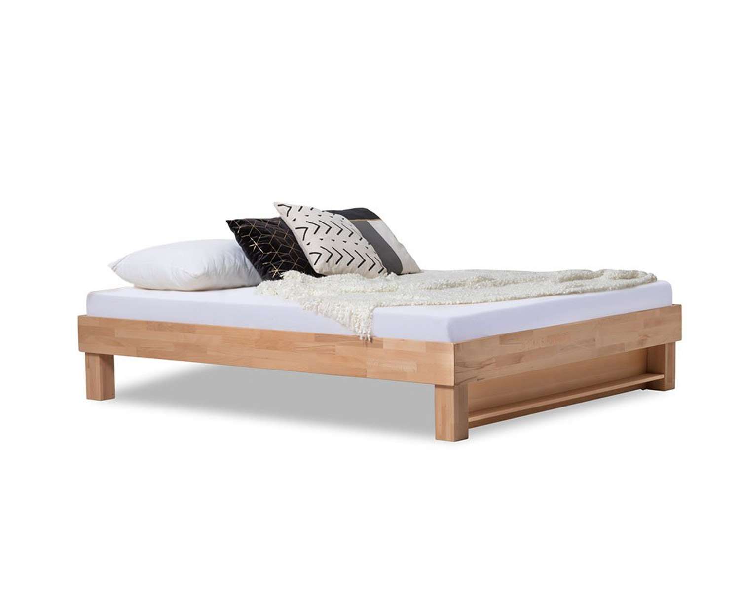Tweepersoons houten bed Kreta met alleen boekenplank Tweepersoons houten bed Kreta met alleen boekenplank