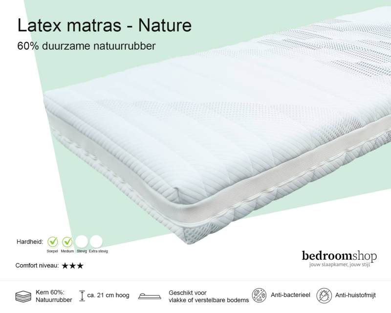 Latex Matras 21 cm dik natuurrubber