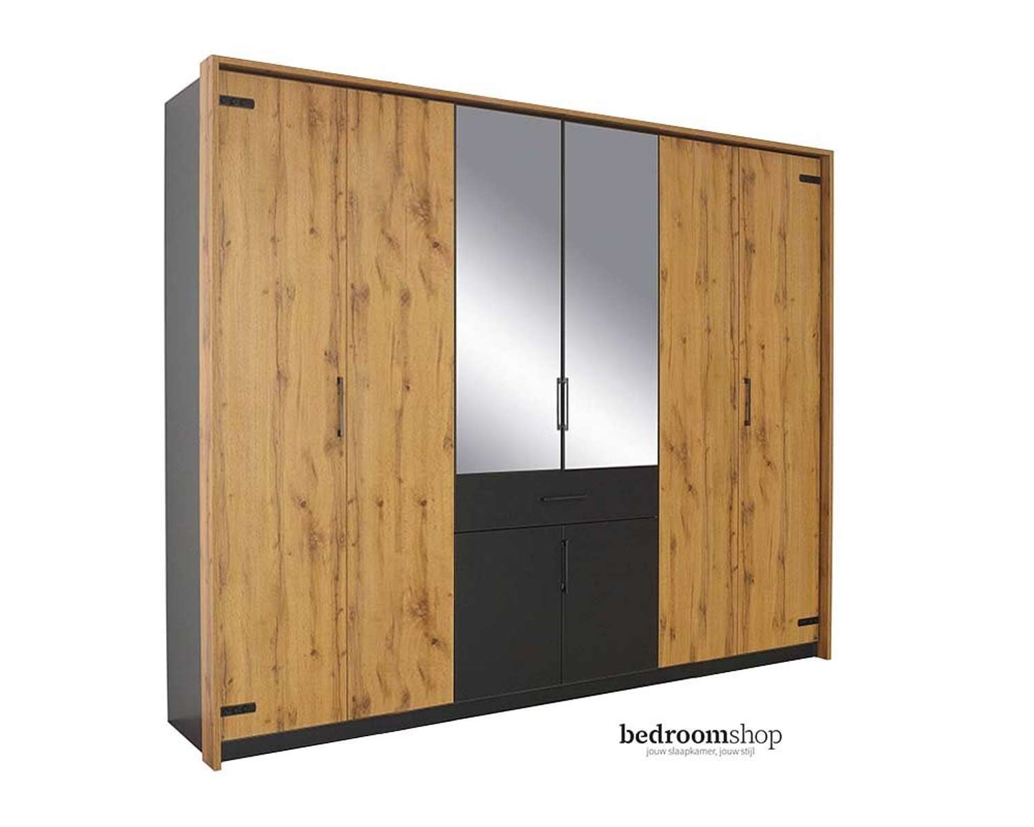 Draaideurkast 275 cm houtlook