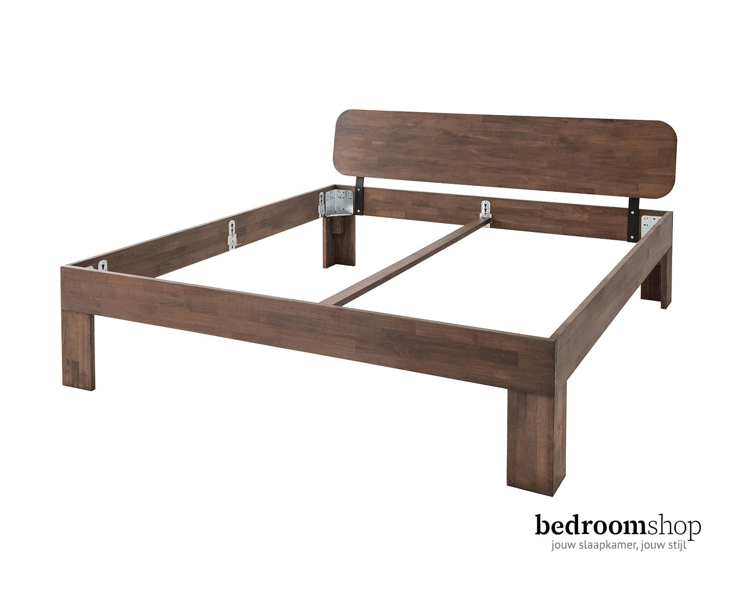 Donker houten bed mokka Donker houten bed mokka