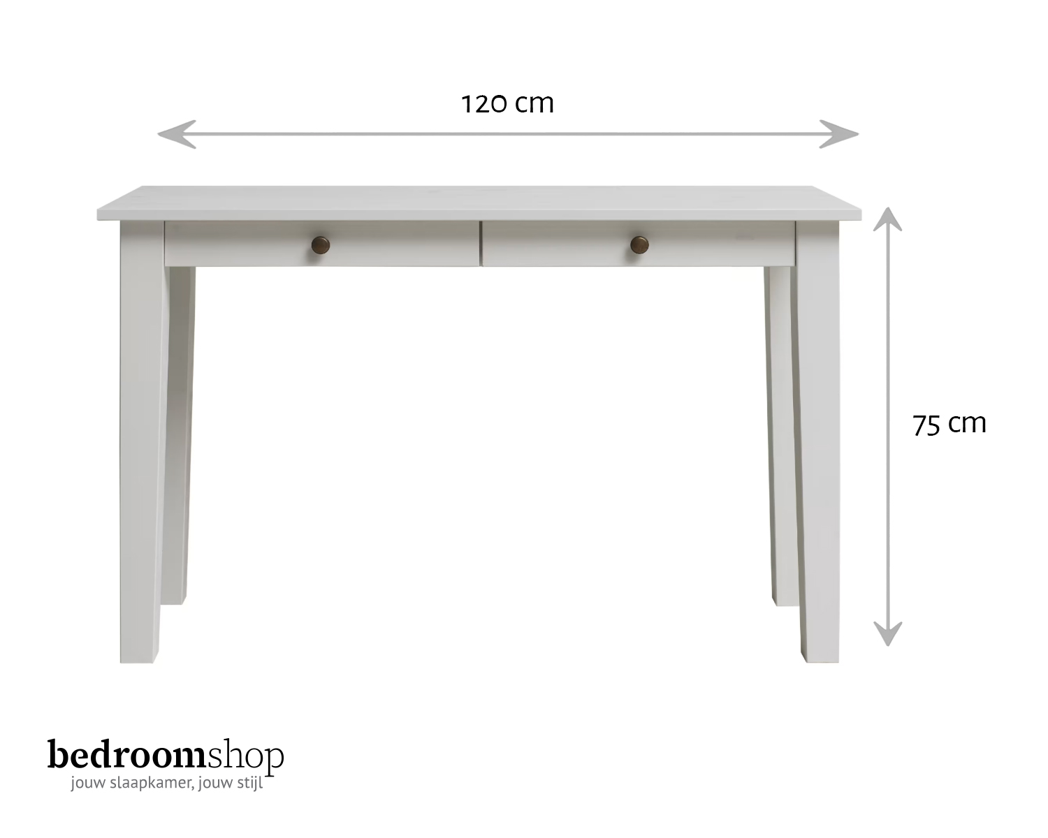 Kinderbureau massief grenen wit