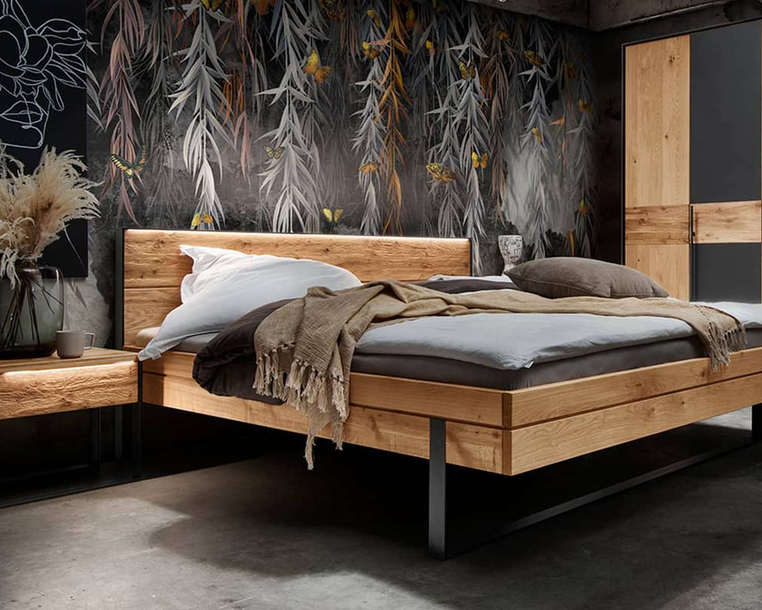 Houten bed modern