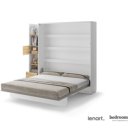 180x200 opklapbed wit luxe met basic boekenkast