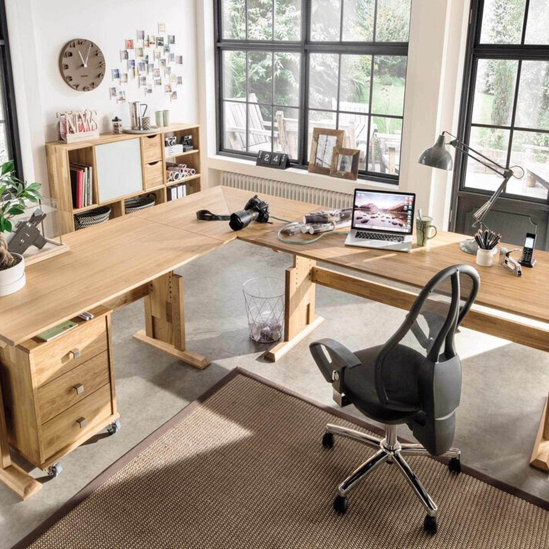 Massief eiken bureau