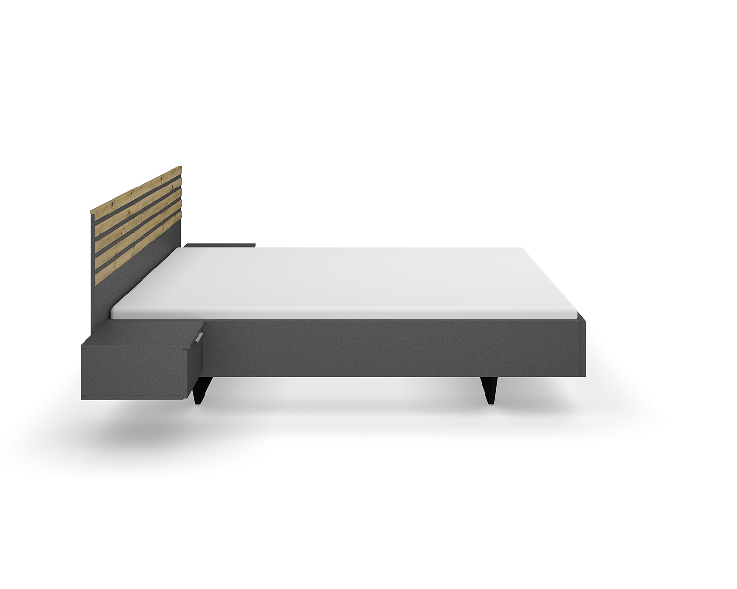 Ledikant met lamellen van de zijkant