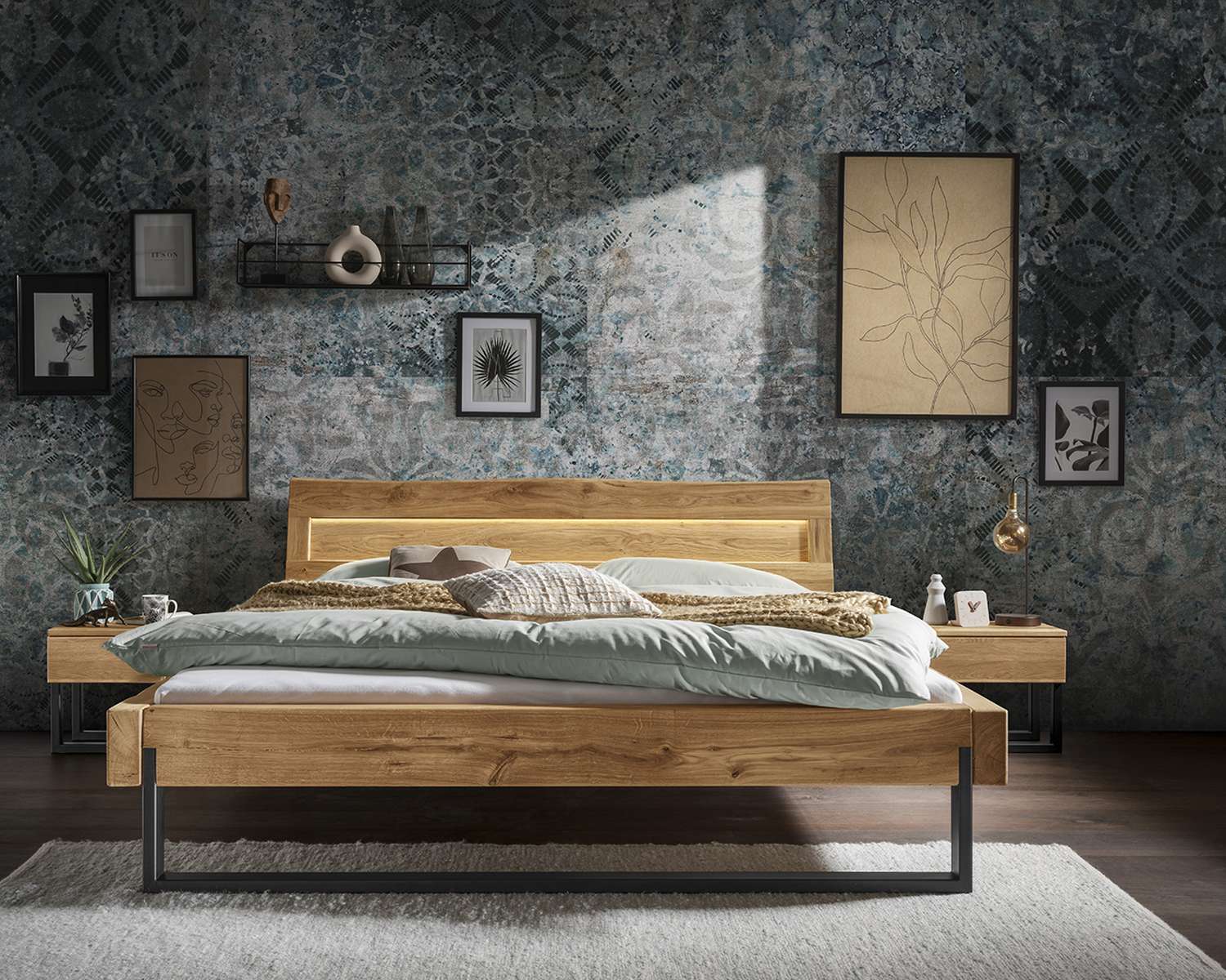 Massief eiken houten ledikant