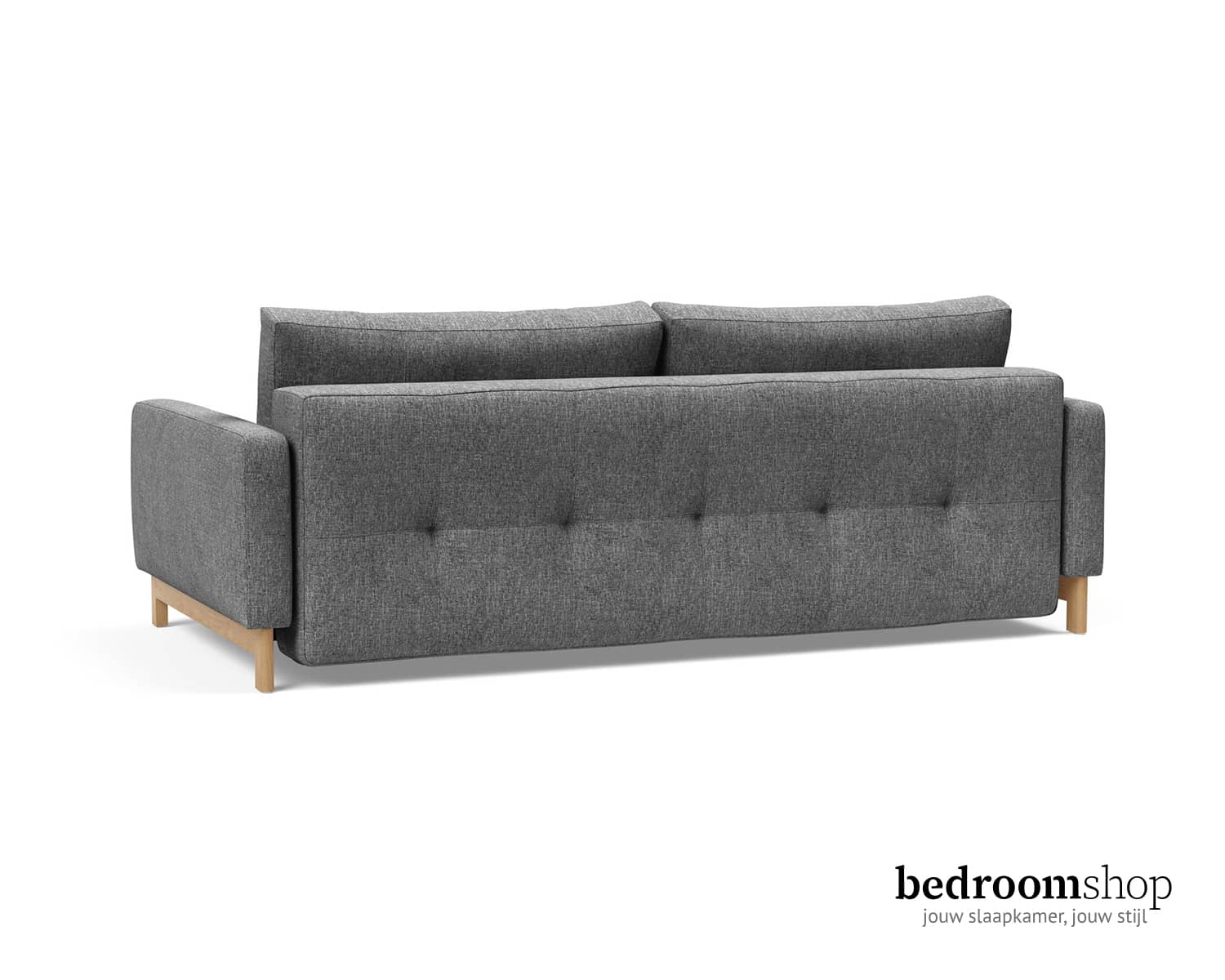 Achterkant bedbank grijs