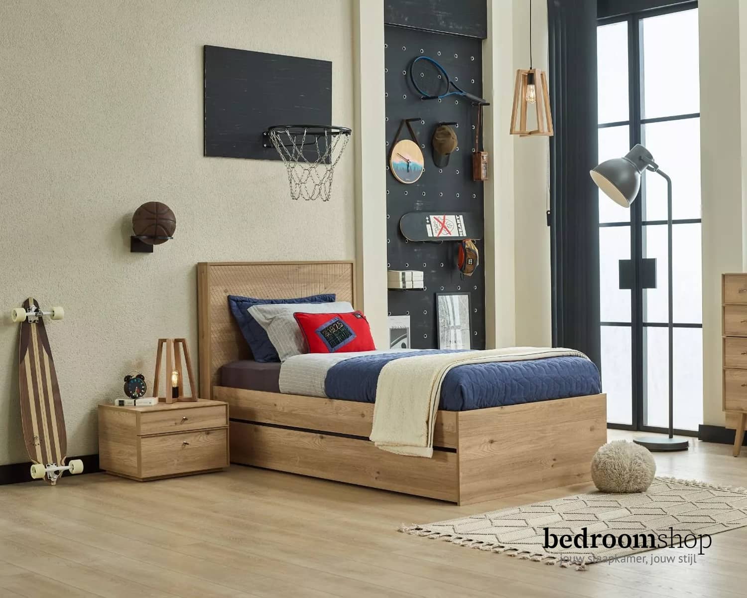 Eenpersoonsbed met optioneel onderschuifbed - lade Eenpersoonsbed met optioneel onderschuifbed - lade