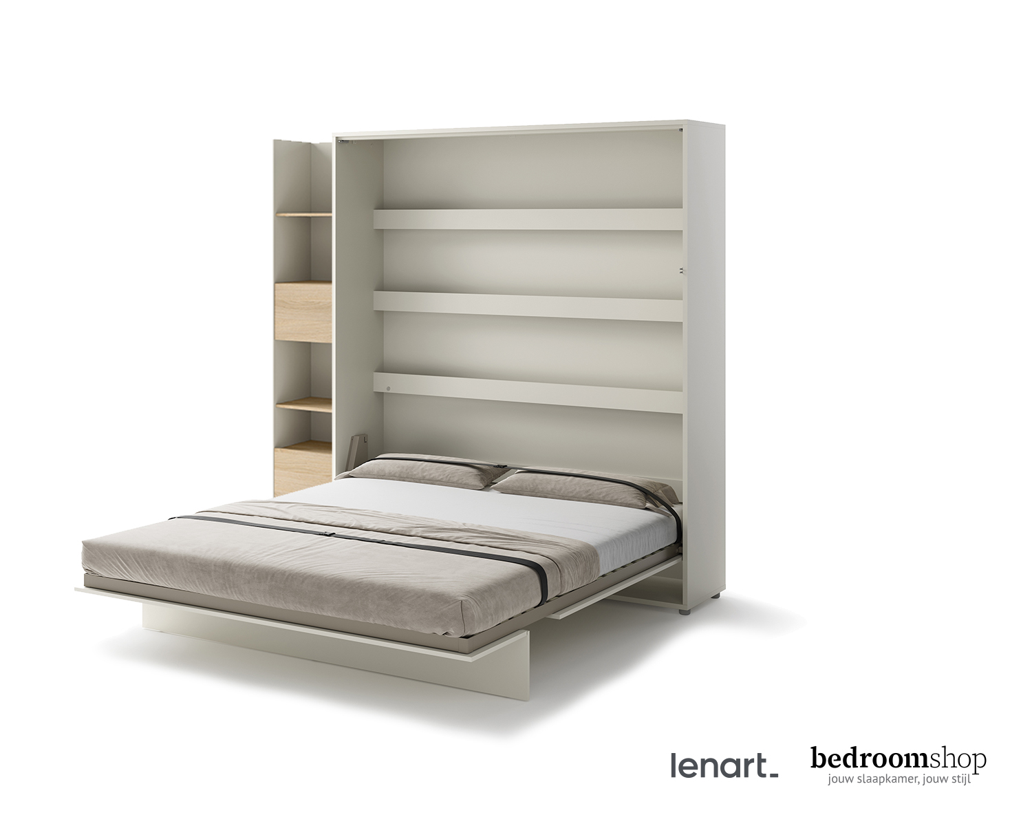 Opklapbed Kasjmere met boekenkast Opklapbed Kasjmere met boekenkast