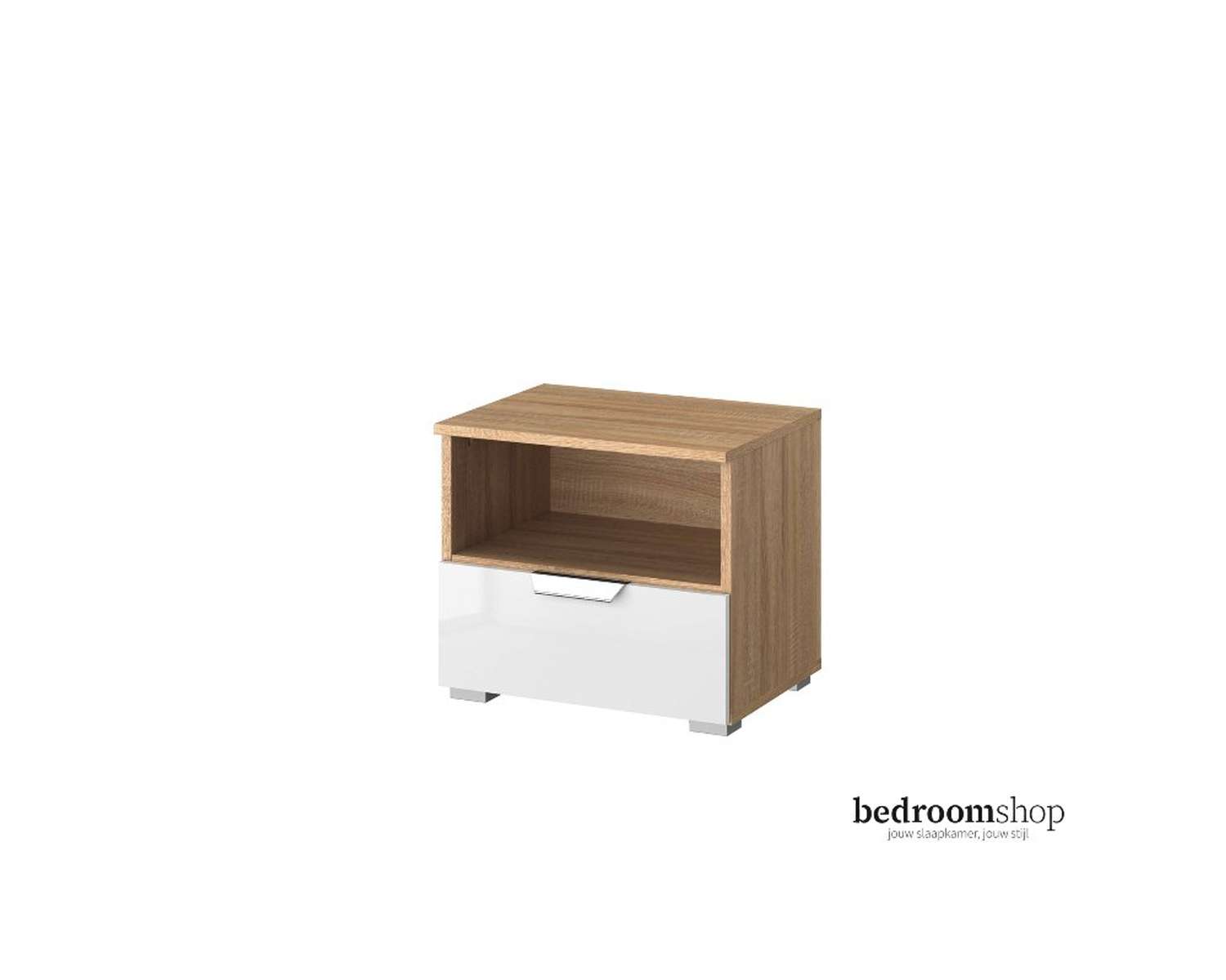 Zand eiken hoogglans met lade en nis Zand eiken hoogglans met lade en nis