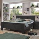 Landelijk bed tweepersoons antraciet/grafiet