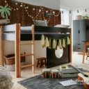 Halfhoogslaper kinderbed antraciet