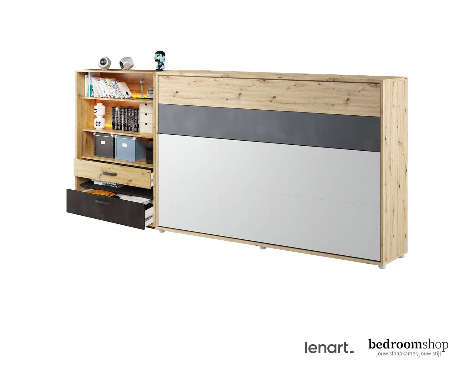 Opklapbed voor kinderen met kast