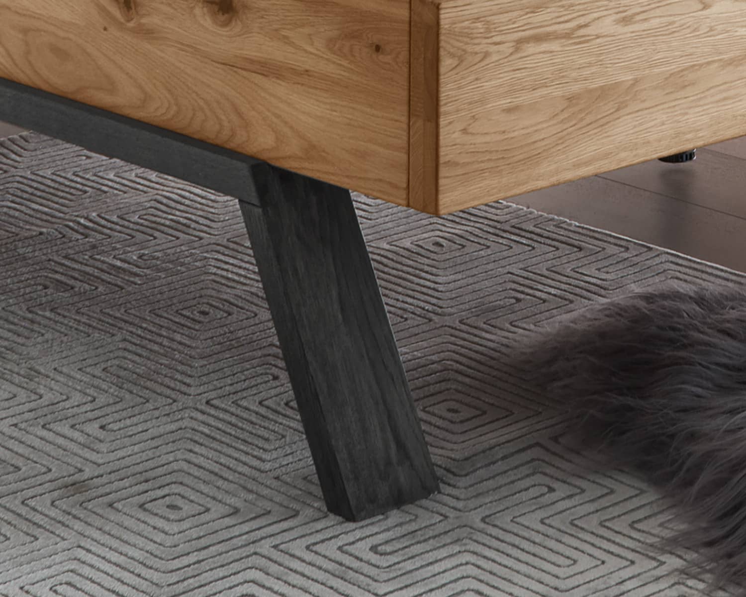 Bedpoot hout antraciet