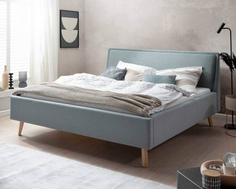 blauw bed stof