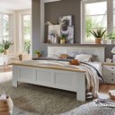 Landelijk bed Roomwit bianco houtlook afwerking