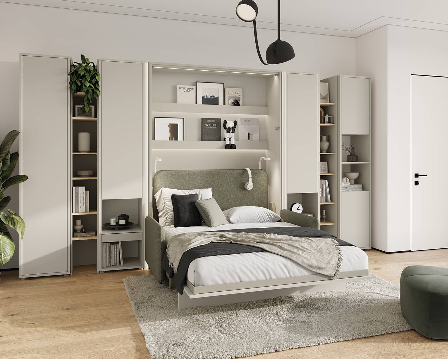 Complete set opklapbed met uitgeklapt bed