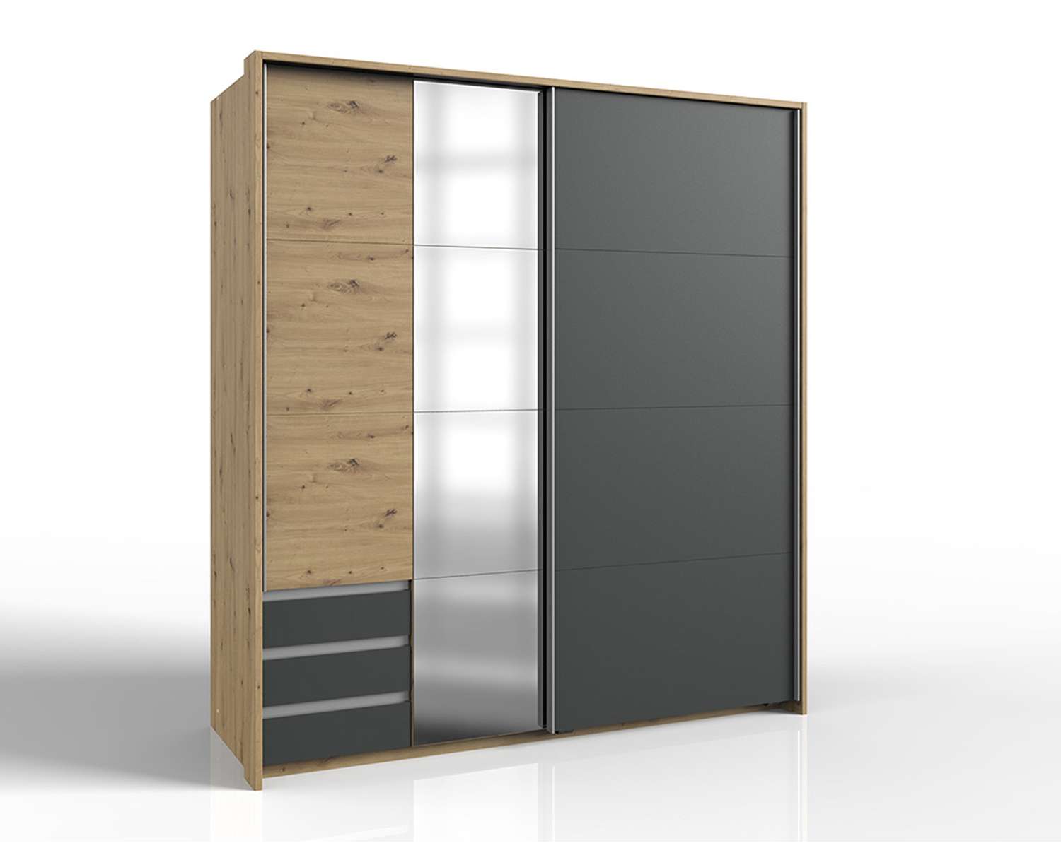 Kledingkast met lades en schuifdeuren Kledingkast met lades en schuifdeuren