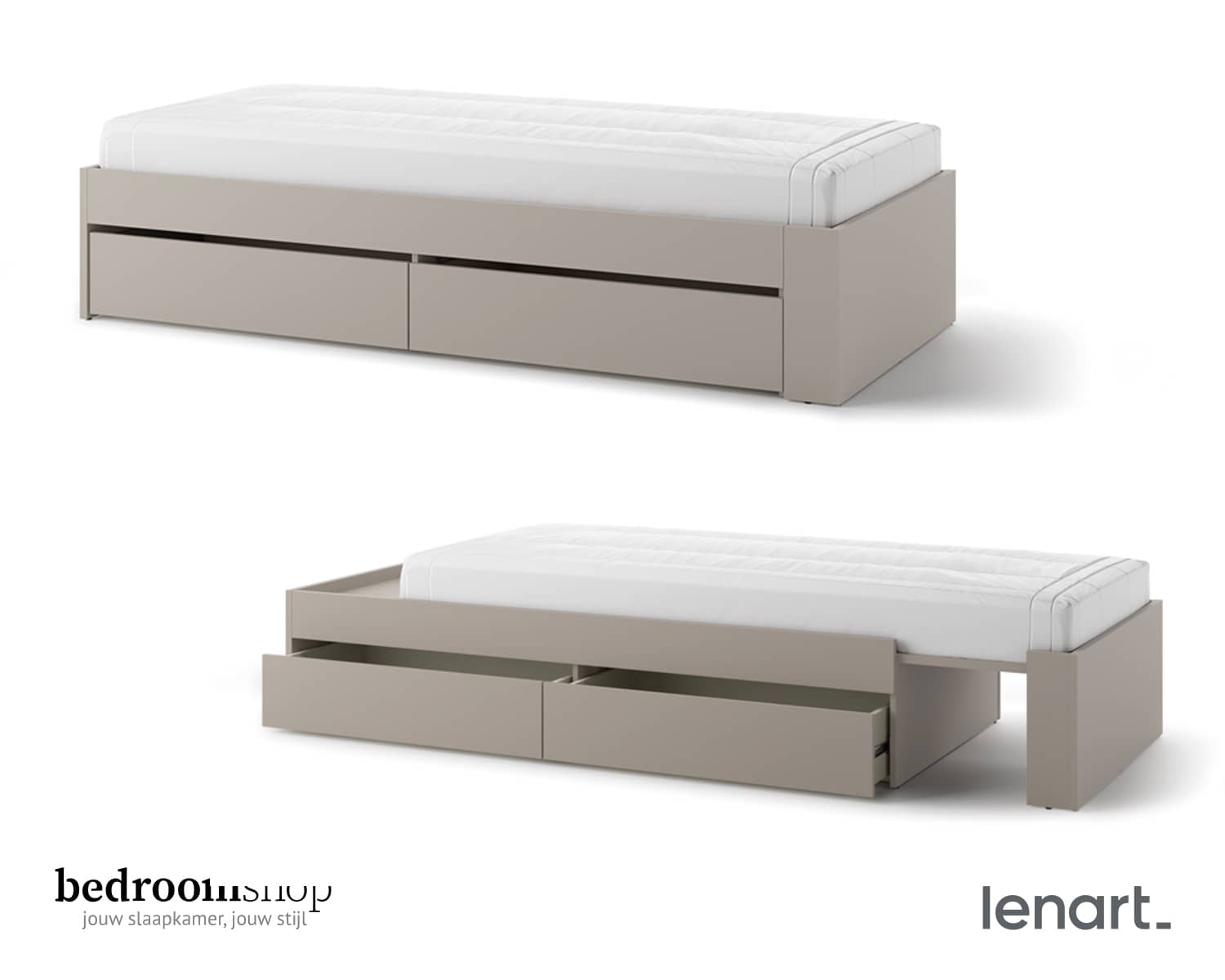 Bed met uitschuiffunctie