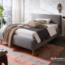 Lichtgrijs bed (glad) 160x200