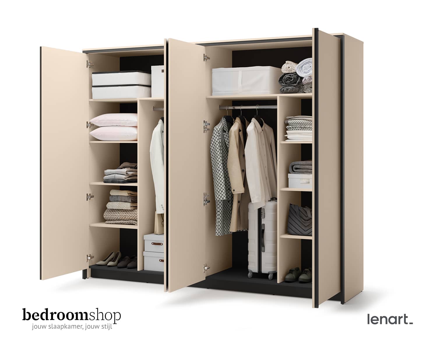 Zand beige kledingkast Zand beige kledingkast