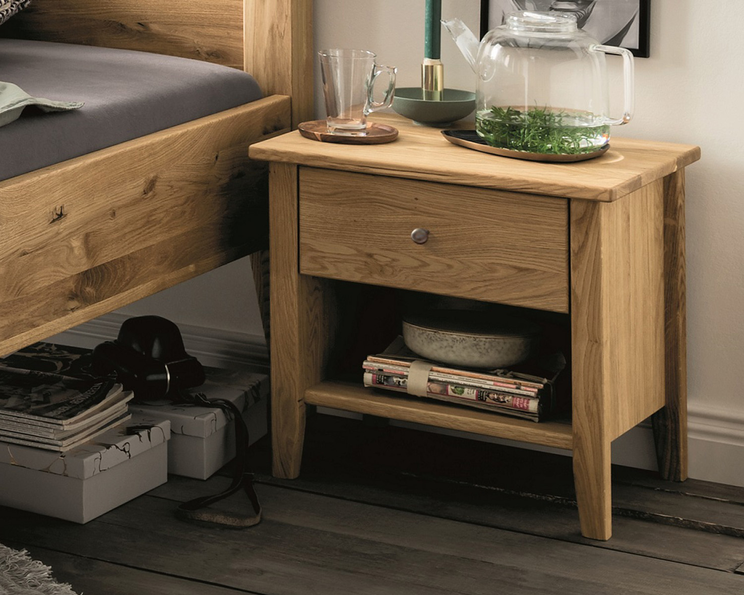 Landelijk nachtkastje wild eiken Landelijk nachtkastje wild eiken