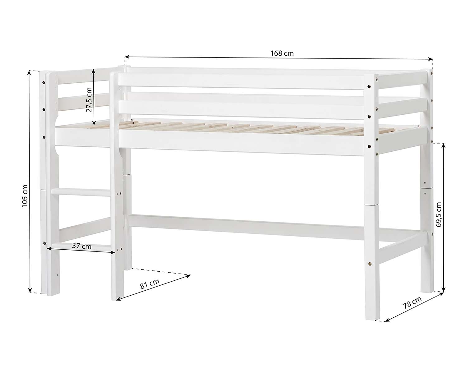 Afmetingen halfhoogslaper 70x160 Afmetingen halfhoogslaper 70x160