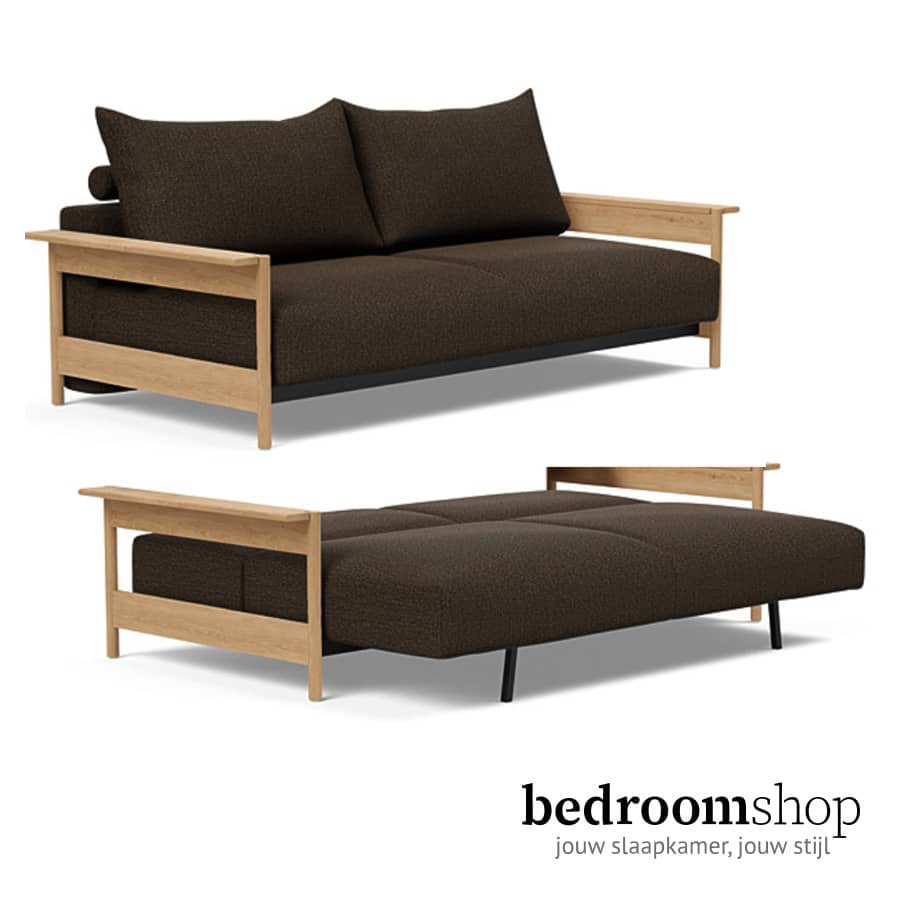 Slaapbank houten leuningen