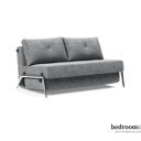 Grijze slaapbank aluminium poot