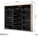 Afmetingen 250 cm kledingkast beige