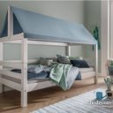 Huisbed wit met doek