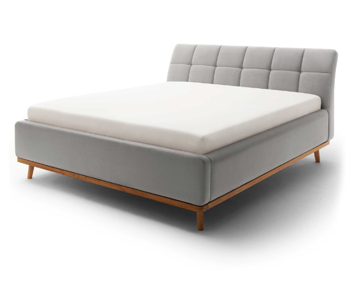 Gestoffeerd bed luxueuze lichtgrijs