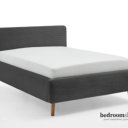 Bed antraciet ribbelstof