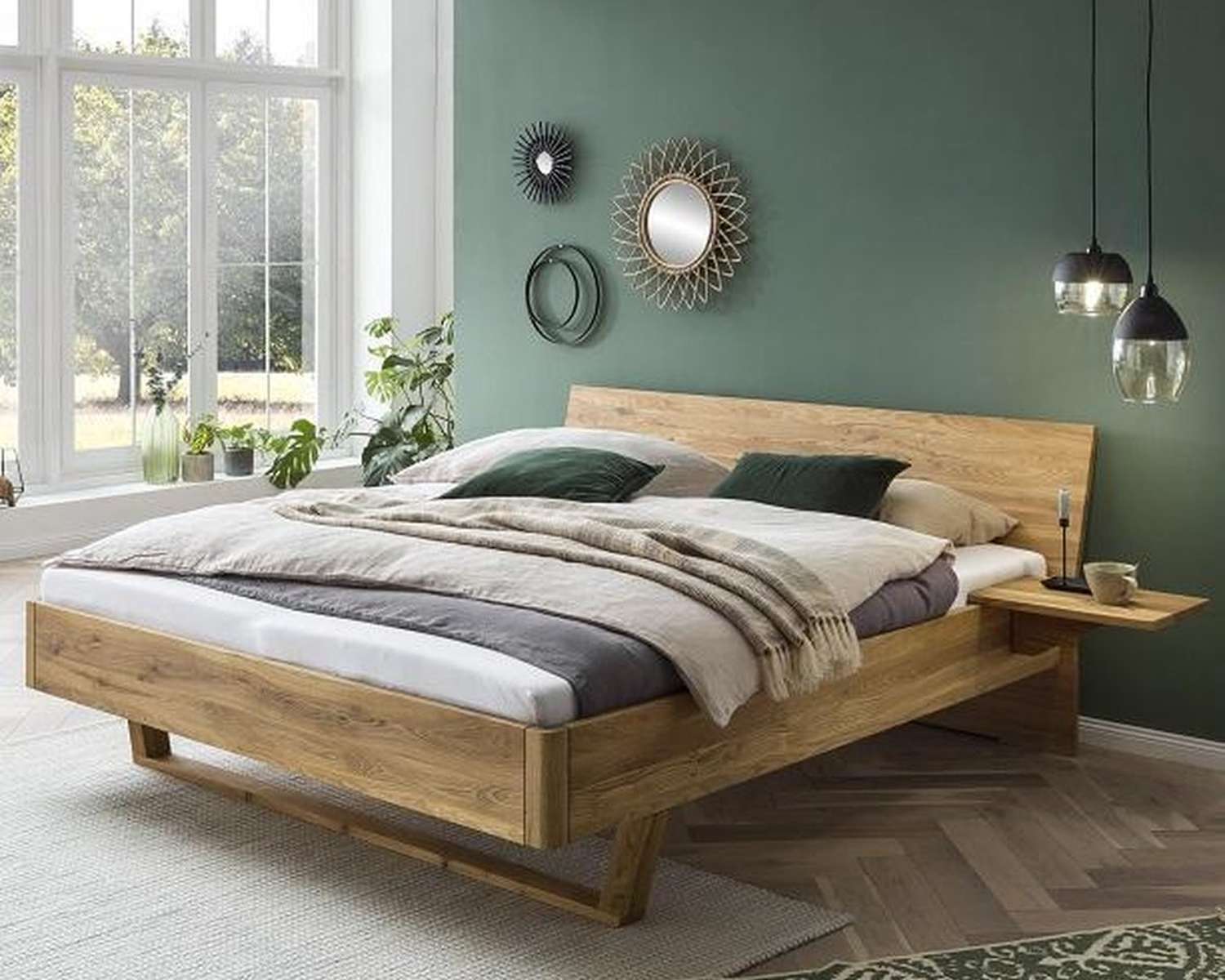 Massief eiken houten bed Manchester