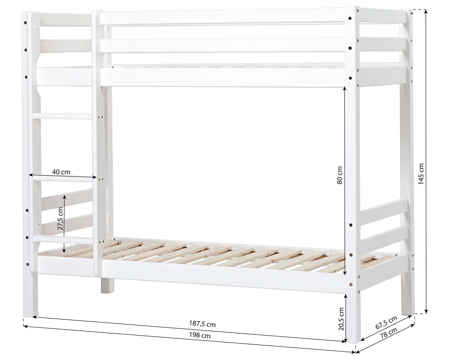 Stapelbed voor kinderen 70x190 Stapelbed voor kinderen 70x190