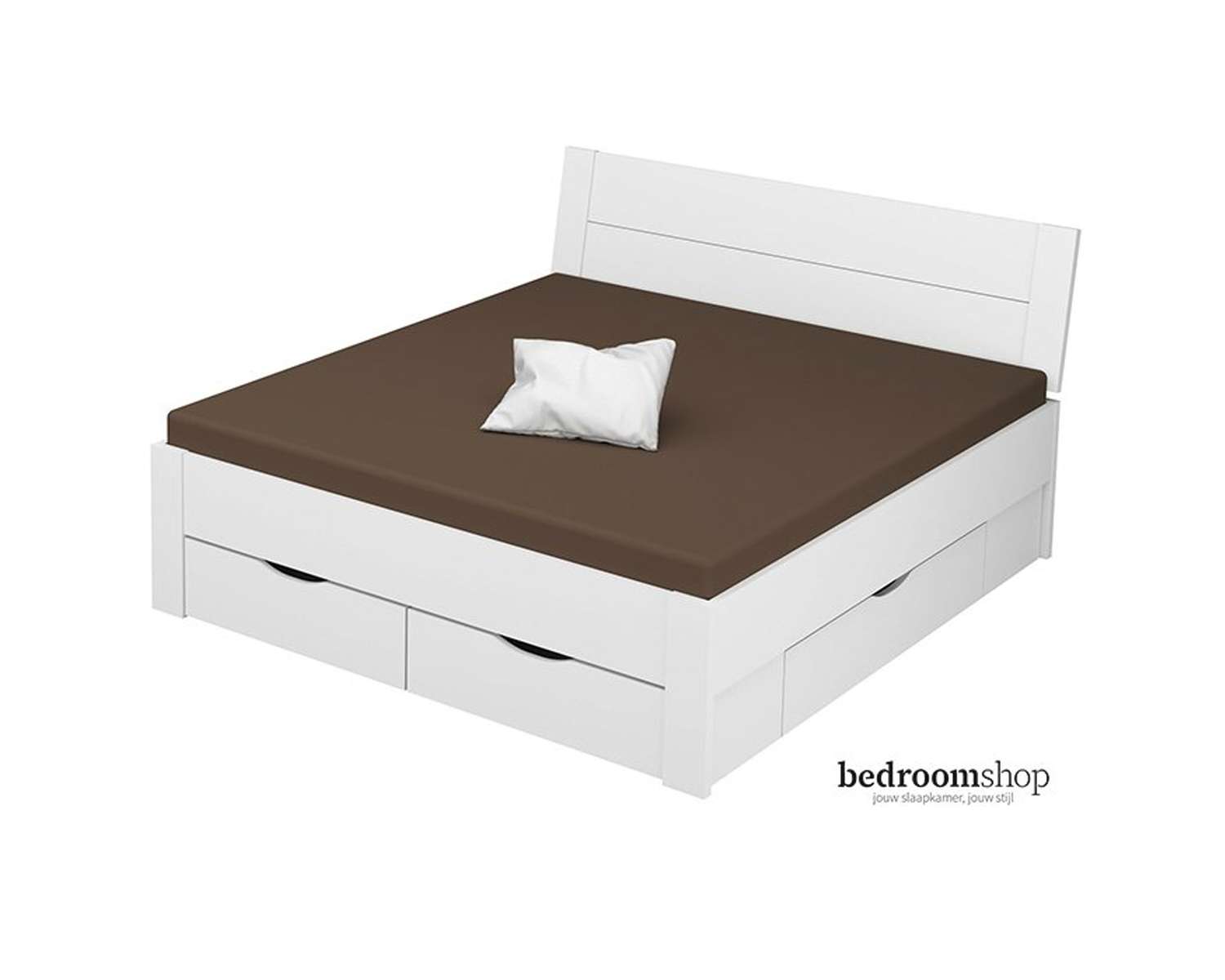 wit bed 180x200 met hoofdbord en lades wit bed 180x200 met hoofdbord en lades