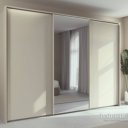 Kledingkast beige met spiegel