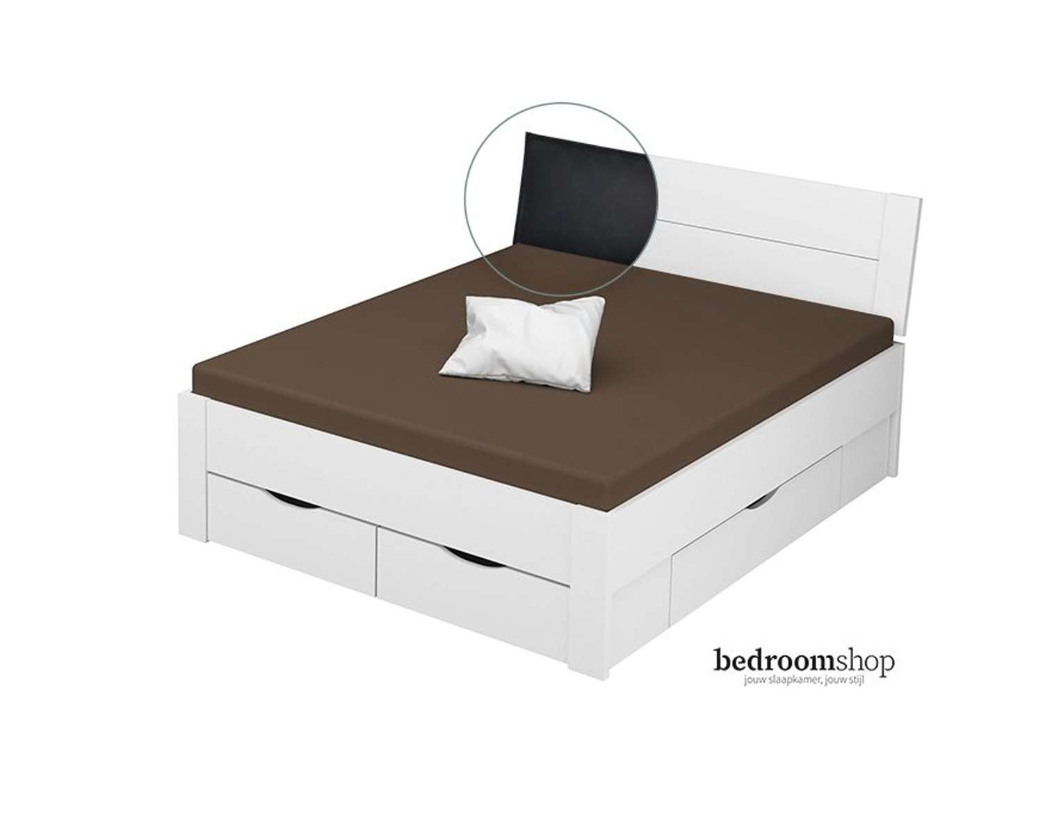 Alpinewit 160x200 met lades lederlook zwart Alpinewit 160x200 met lades lederlook zwart