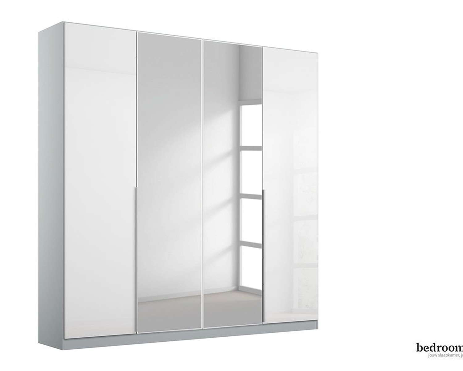 Grijze kast met spiegels Grijze kast met spiegels