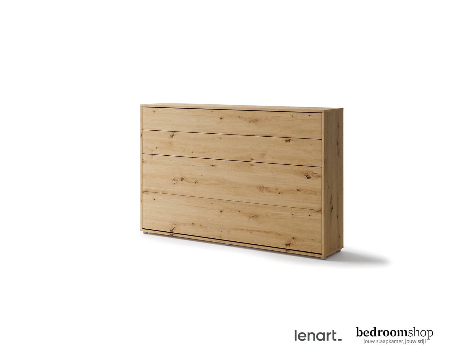 Imitatie eiken dichtgeklapt opklapbed Horizon