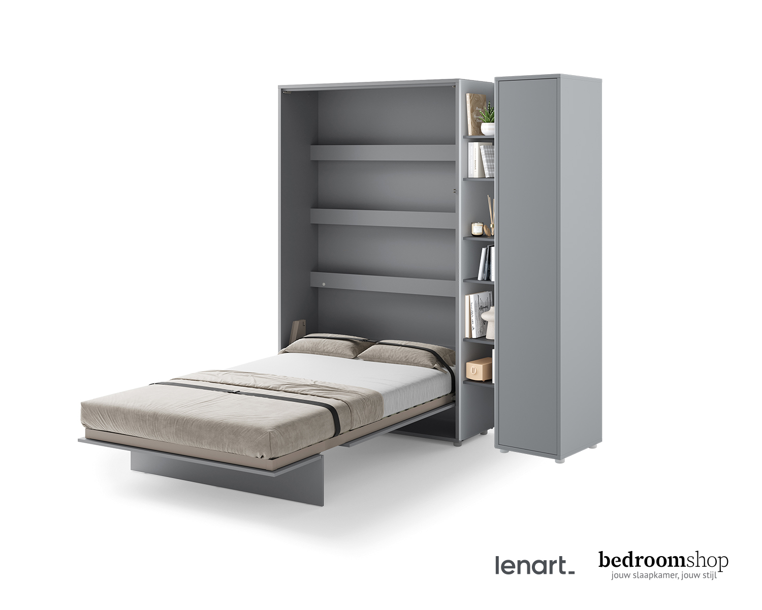 120x200 opklapbed grijs