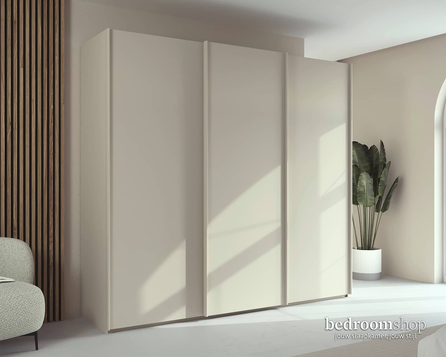 3-deurs beige kledingkast zand 3-deurs beige kledingkast zand