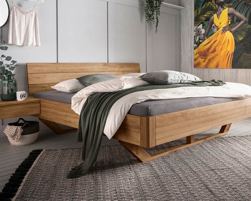 Massief houten bed Wellston zijkant