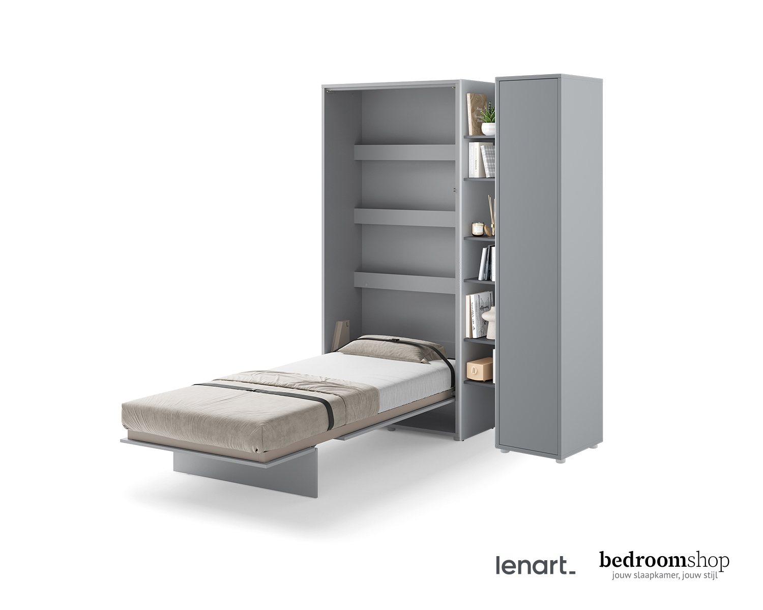 Opklapbed voor studenten grijs
