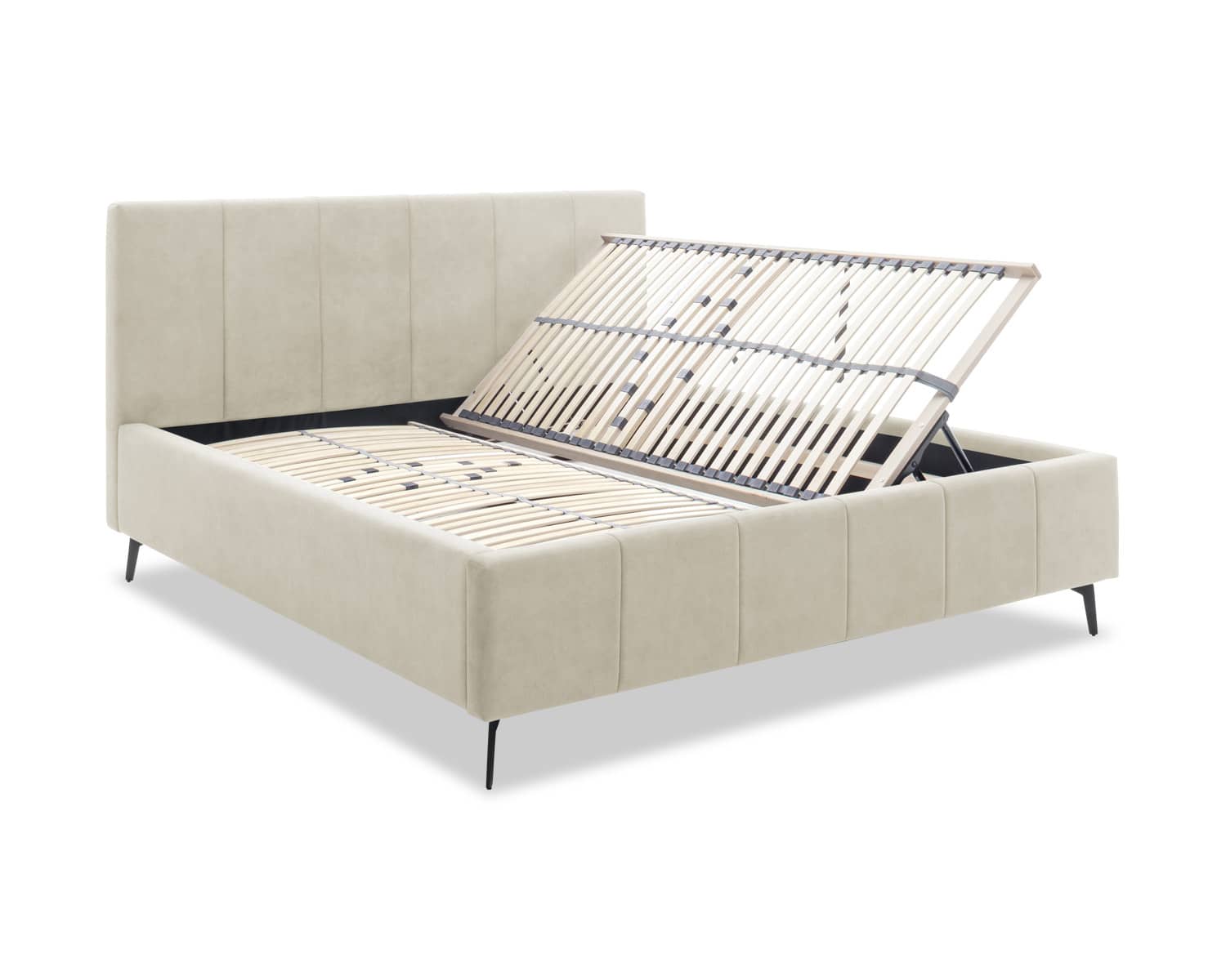 Stoffen bed met opbergruimte