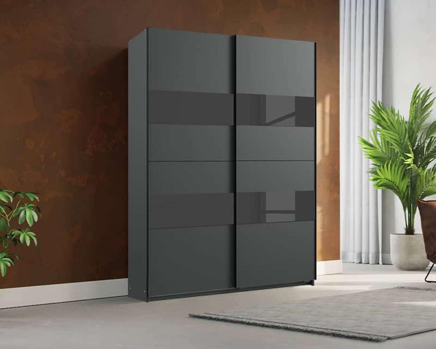 Schuifdeurkast 135 cm grafiet Schuifdeurkast 135 cm grafiet