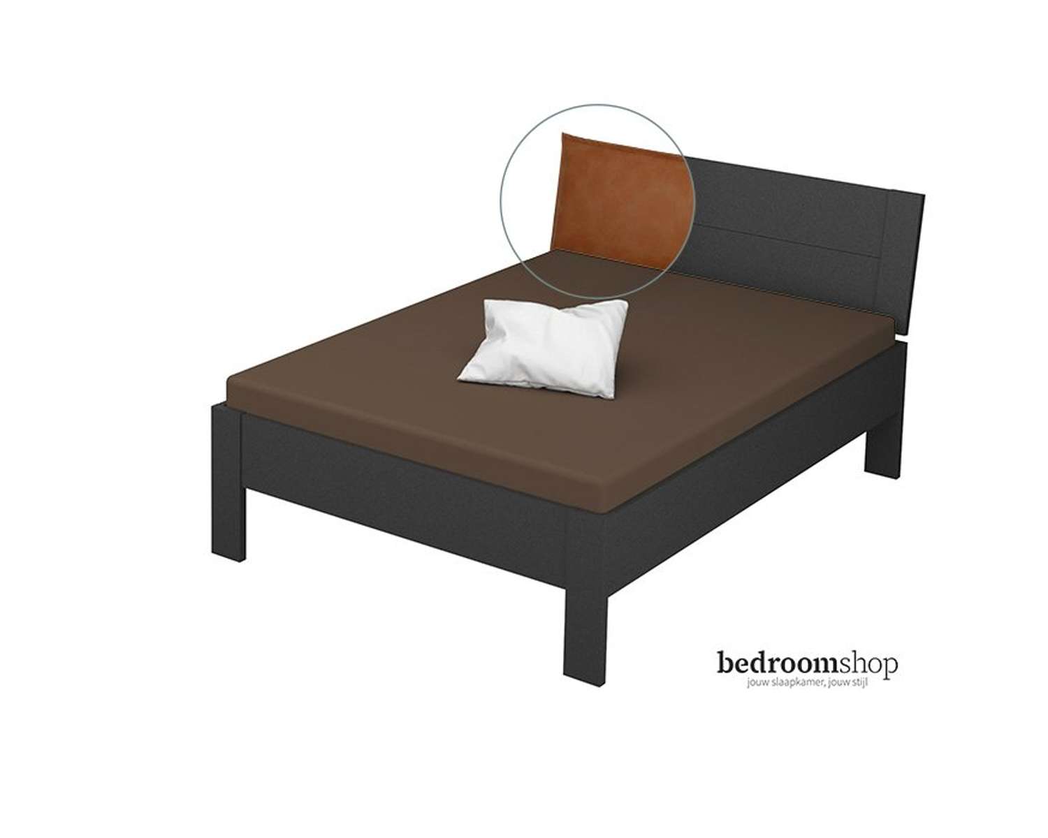 Grijs metallic 140x200 lederlook camel Grijs metallic 140x200 lederlook camel