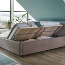 Bed met opslagruimte taupe