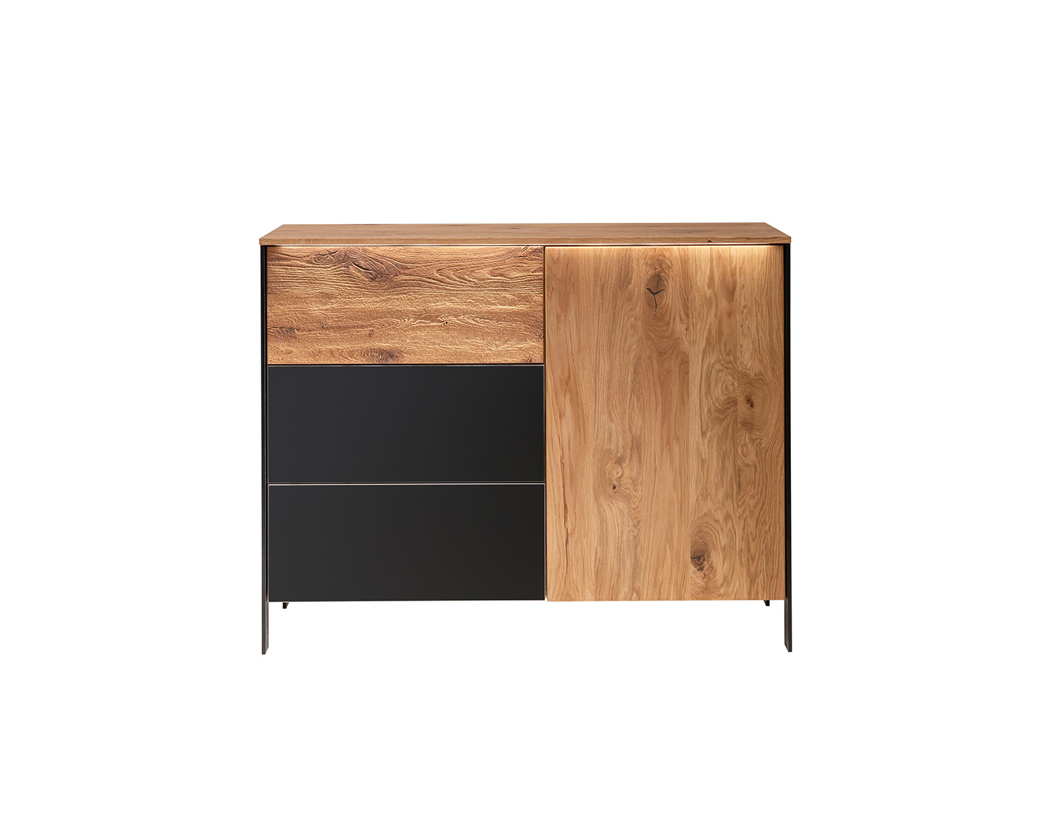 Wild eiken commode massief (combi) Wild eiken commode massief (combi)